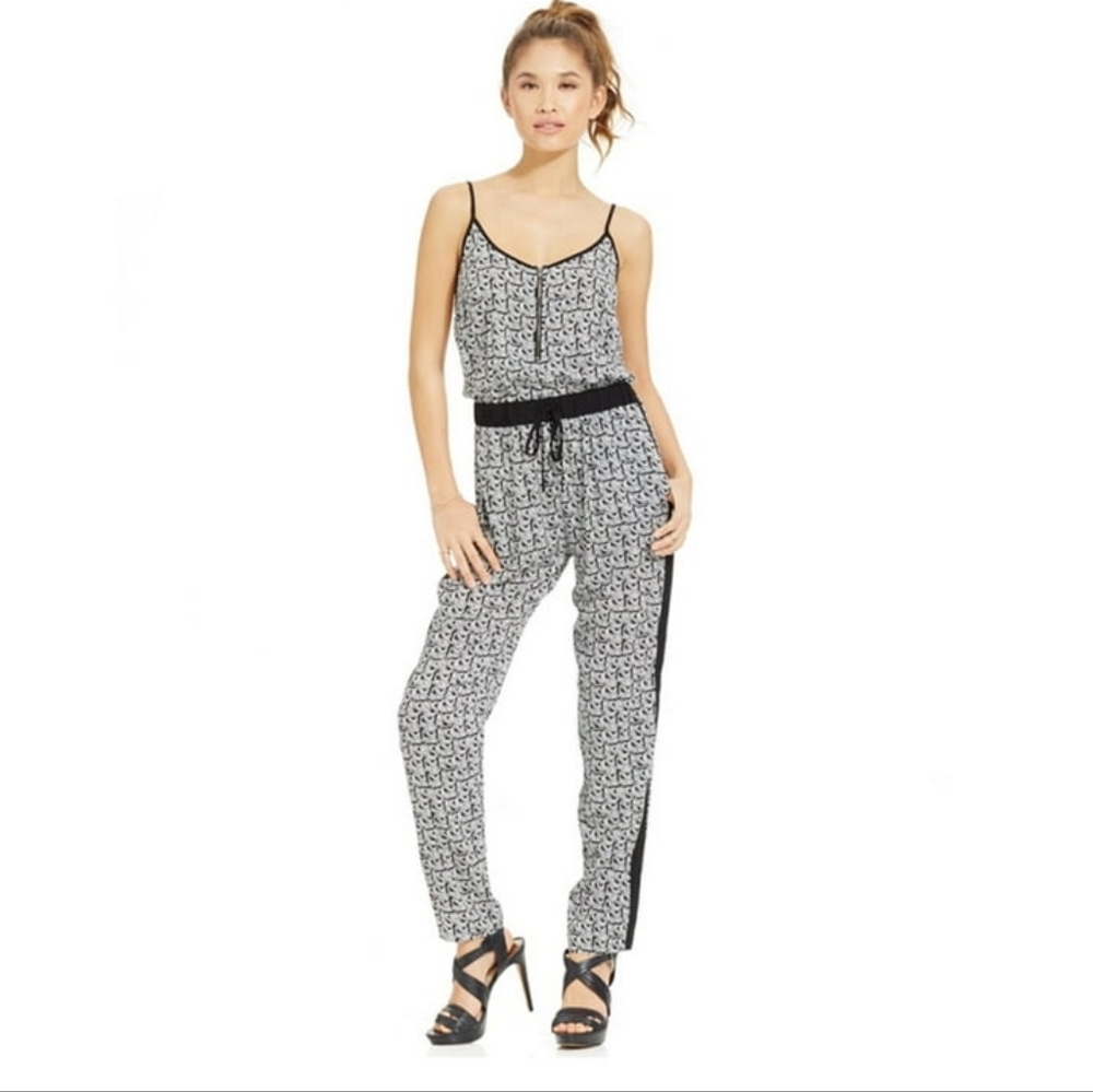 Black and White Striped Jumpsuit